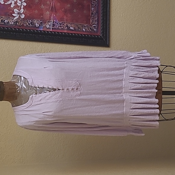 Free People Your Girl Flounce Hem Henley Dusty Lavender Dress or Top Size M - Picture 5 of 8